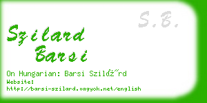 szilard barsi business card